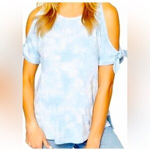NWT $78 Sanctuary Cold Shoulder Top Tee T-shirt Tie Dye